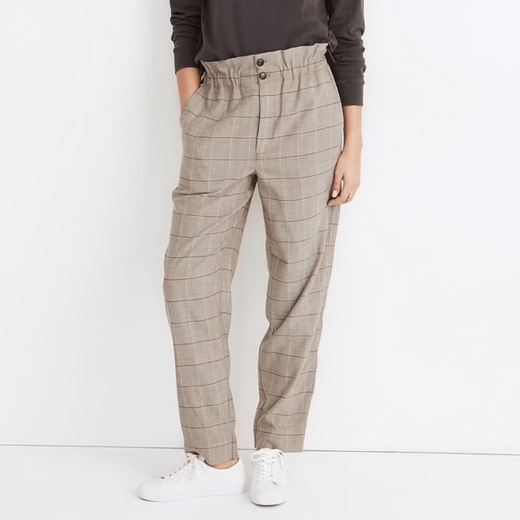 Madewell Pants - Madewell Sz 8 Paperbag Plaid Pants EUC